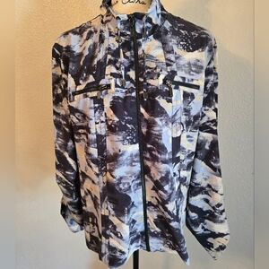 Chico's Zenergy Jacket Lightweight Full Zip Stretchy Blue Women's Size 2 (Large)